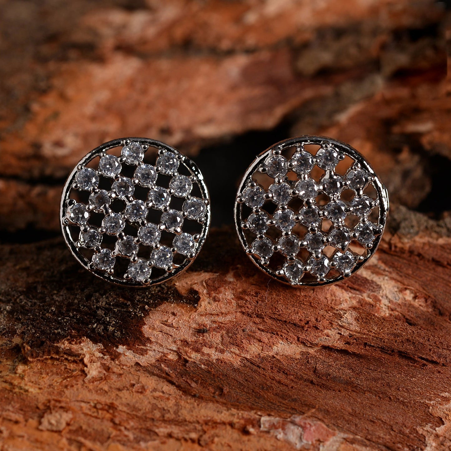 Aurylia- Stone Studded Zirconia Stud Earrings