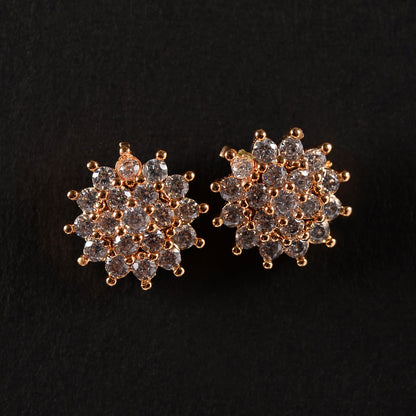 Moonaria- Stone Studded Zirconia Stud Earrings