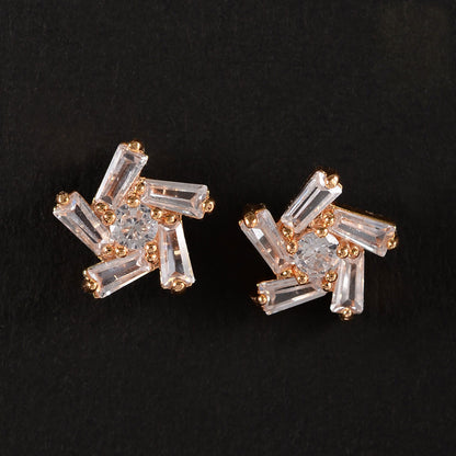 Aurovia- Stone Studded Zirconia Stud Earrings