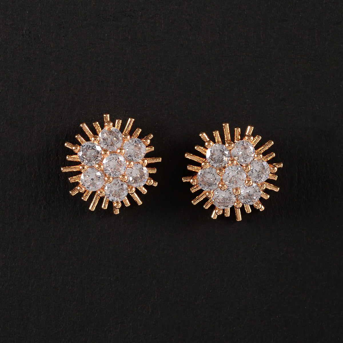 Auriellea- Stone Studded Zirconia Stud Earrings