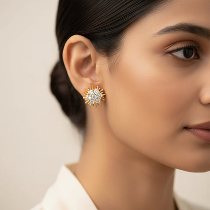Auriellea- Stone Studded Zirconia Stud Earrings