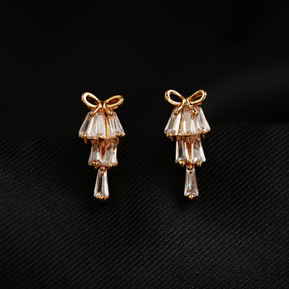 Aurestella- Stone Studded Zirconia Stud Earrings