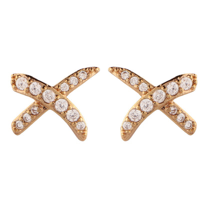 Moonrose- Stone Studded Zirconia Stud Earrings