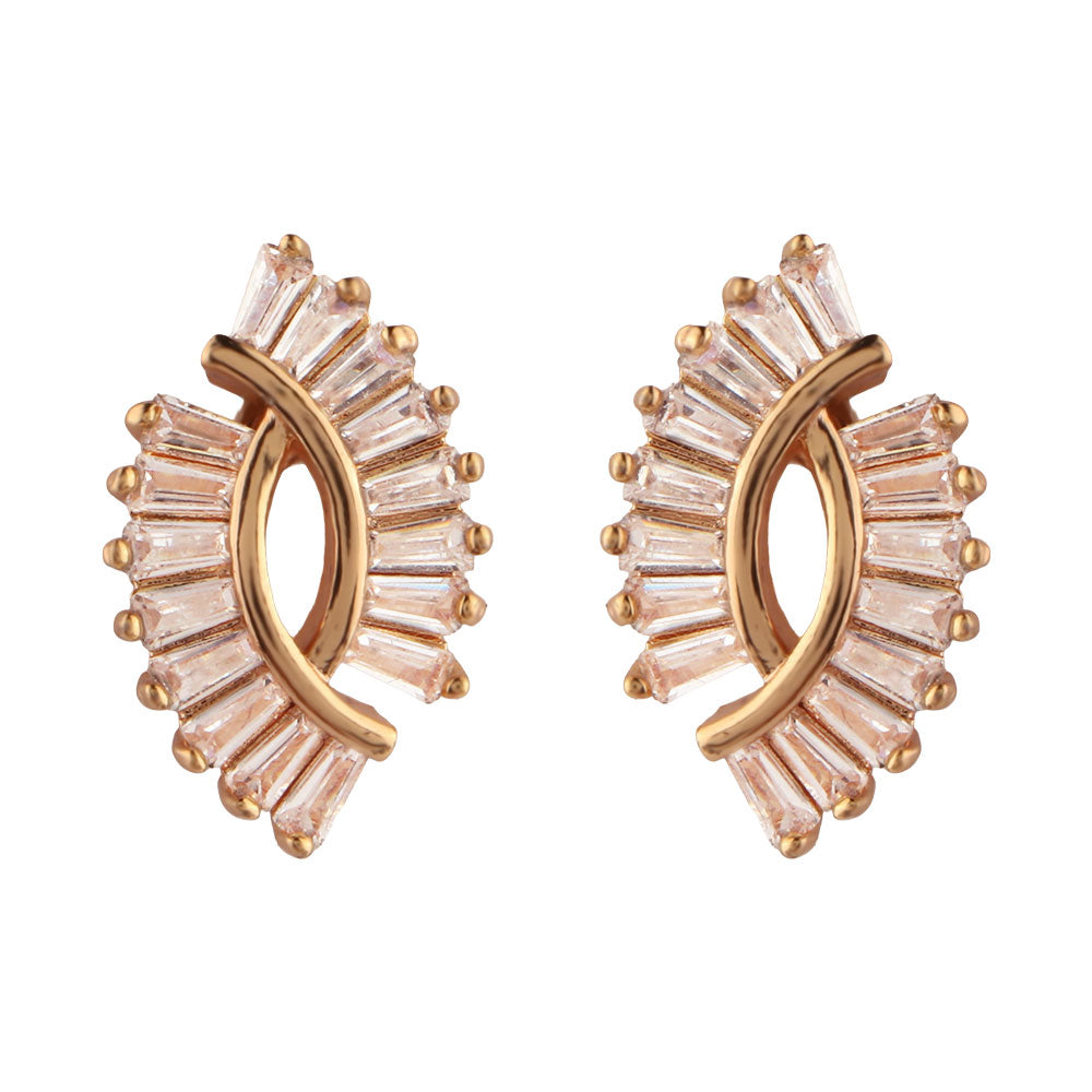 Aurinelle- Stone Studded Zirconia Stud Earrings