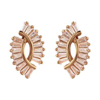 Aurinelle- Stone Studded Zirconia Stud Earrings