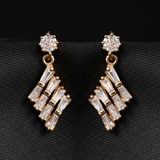 Lunara Mist- Stone Studded Zirconia Stud Earrings