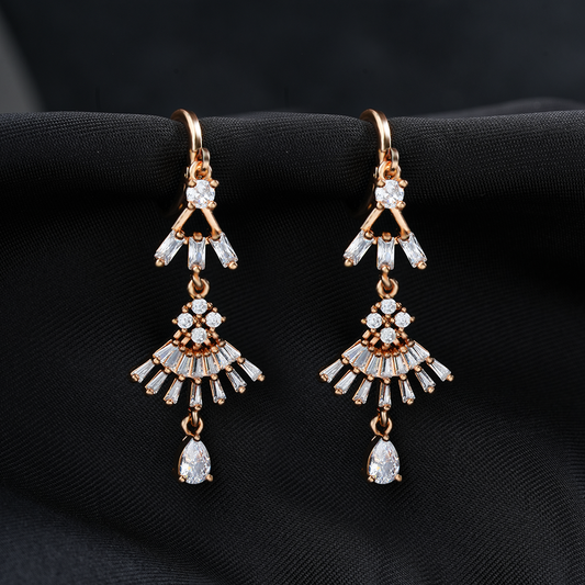 Starlettea- Stone Studded Zirconia Dangler Earrings