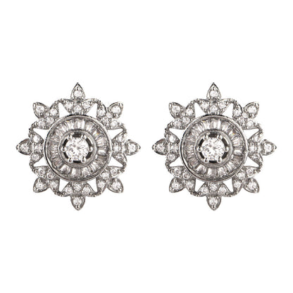Moonisse- Stone Studded Zirconia Stud Earrings