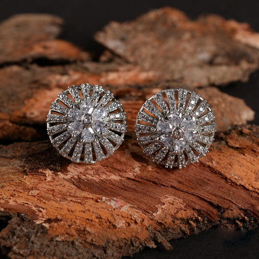 Seluneva- Stone Studded Zirconia Stud Earrings