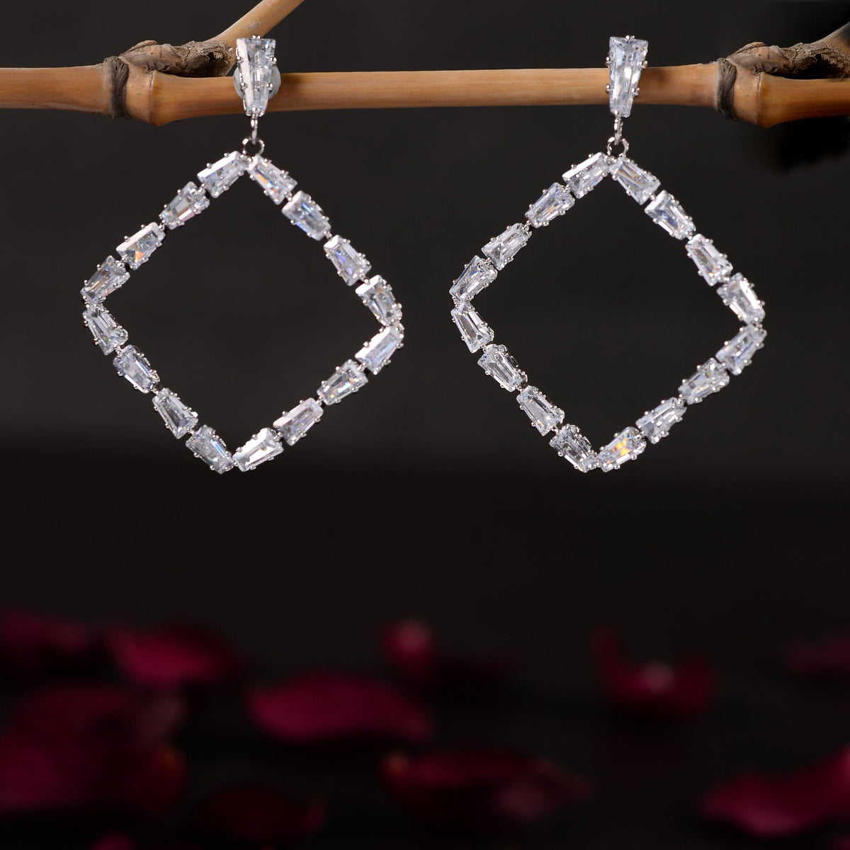 Glowria Star- Stone Studded Zirconia Dangler Earrings