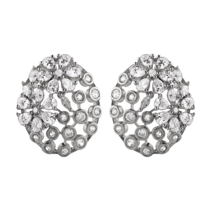 Starena- Stone Studded Zirconia Stud Earrings