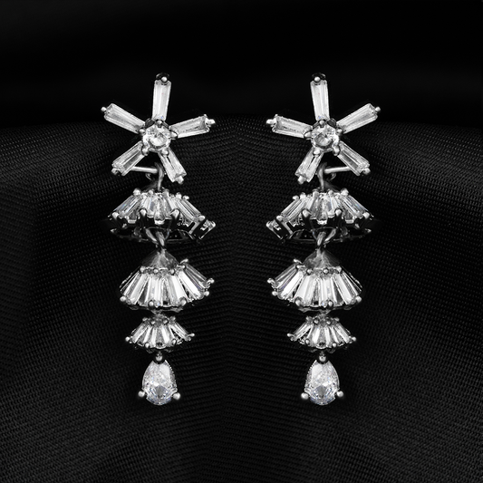 Elestelle- Stone Studded Zirconia Dangler Earrings