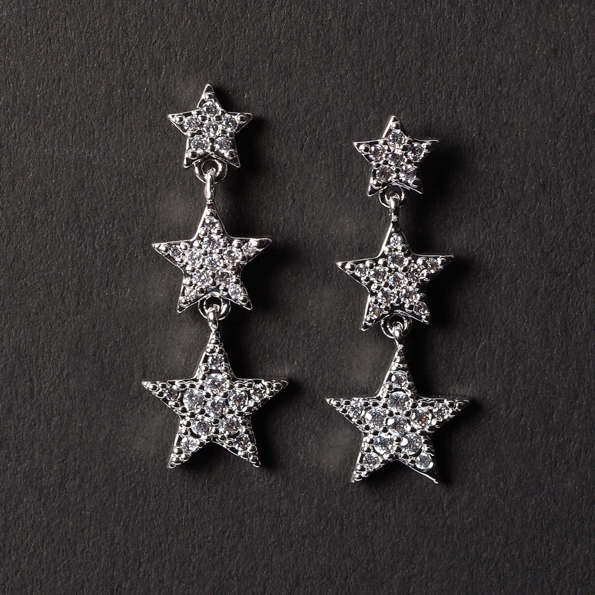 Lumisielle- Stone Studded Zirconia Dangler Earrings