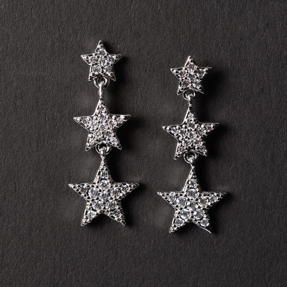 Lumisielle- Stone Studded Zirconia Dangler Earrings