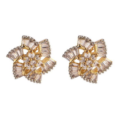 Stellory- Stone Studded Zirconia Stud Earrings