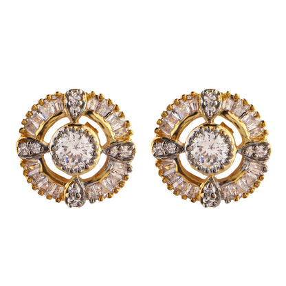 Starina Bloom- Stone Studded Zirconia Stud Earrings
