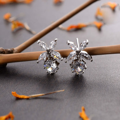 Glimmera- Stone Studded Zirconia Stud Earrings