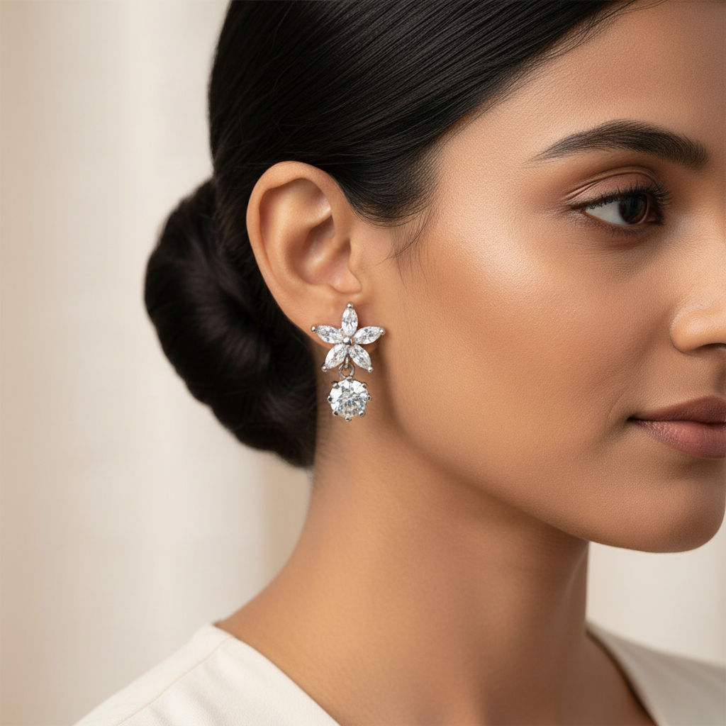 Glimmera- Stone Studded Zirconia Stud Earrings
