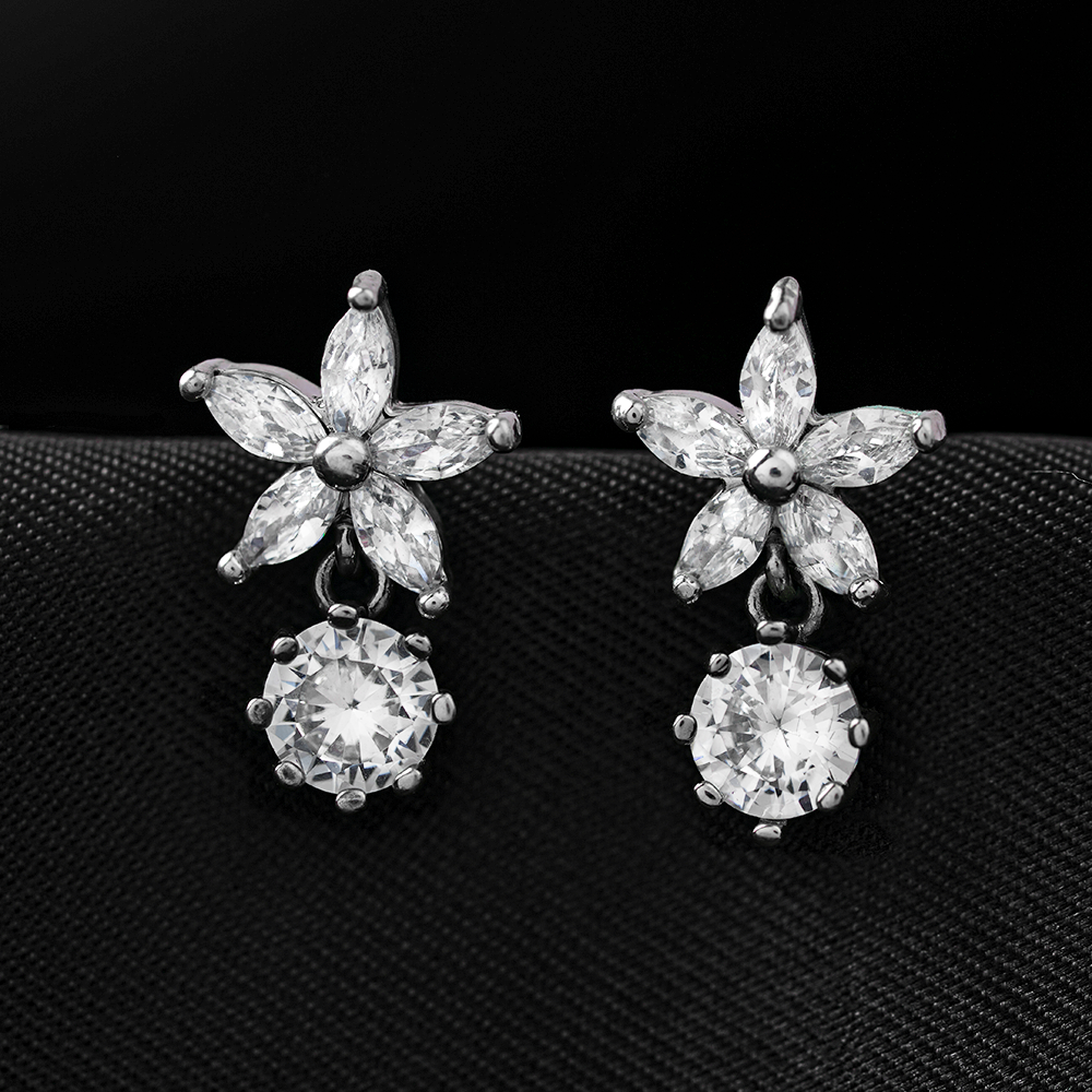 Glimmera- Stone Studded Zirconia Stud Earrings