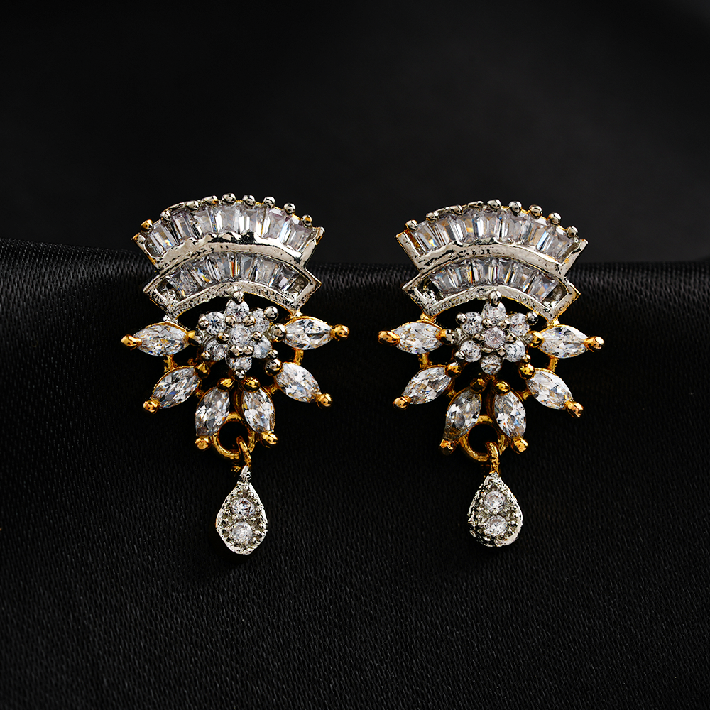 Cosmielle- Stone Studded Zirconia Stud Earrings