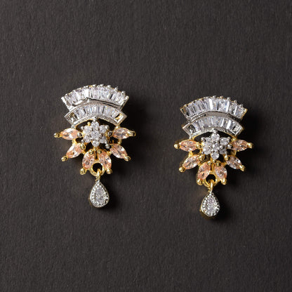 Cosmielle- Stone Studded Zirconia Stud Earrings
