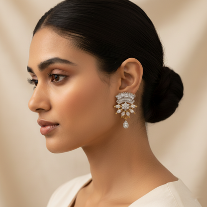 Cosmielle- Stone Studded Zirconia Stud Earrings