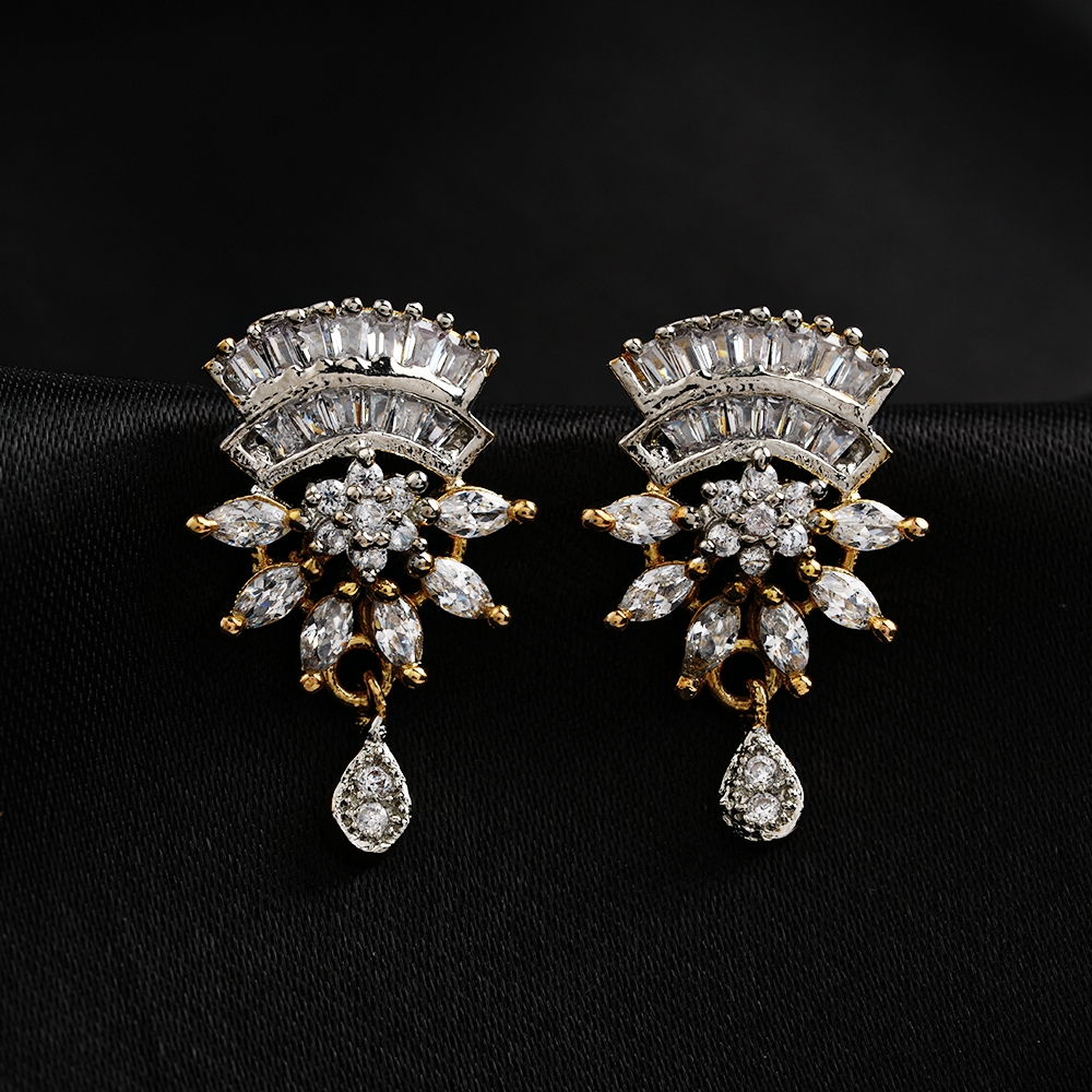 Cosmielle- Stone Studded Zirconia Stud Earrings