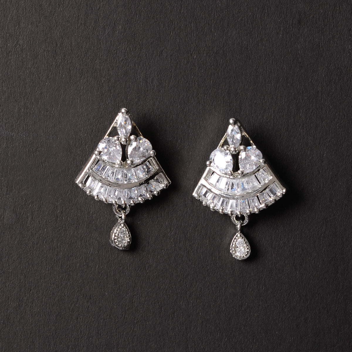 Astraelia- Stone Studded Zirconia Stud Earrings