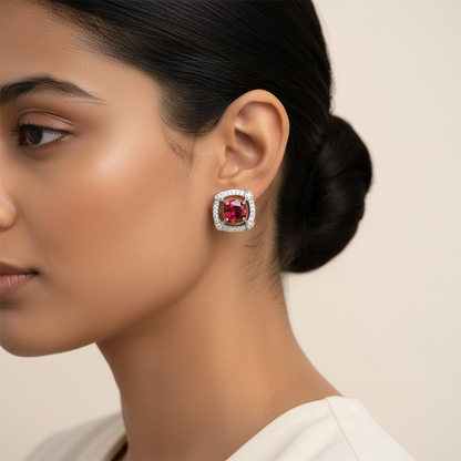 Orbelle- Stone studded stud earrings