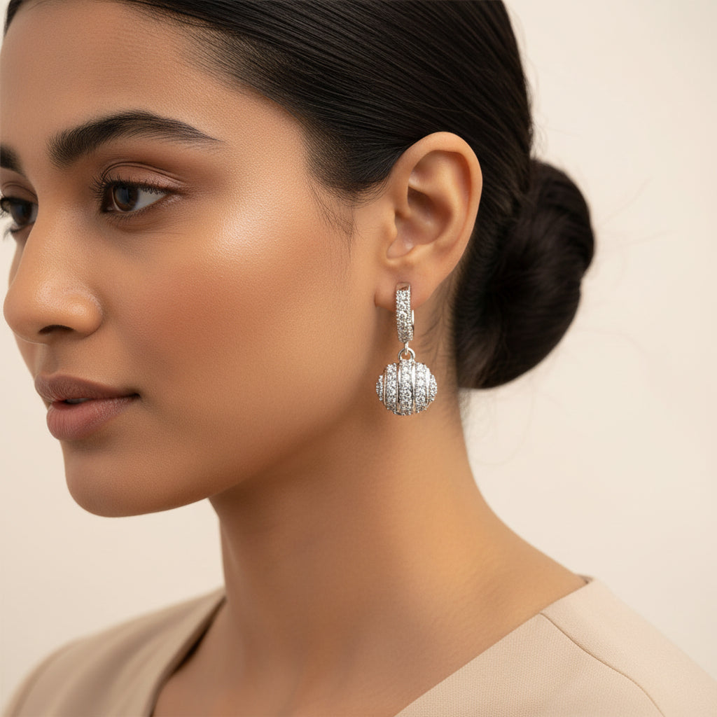 Selene Form- Stone studded stud earrings