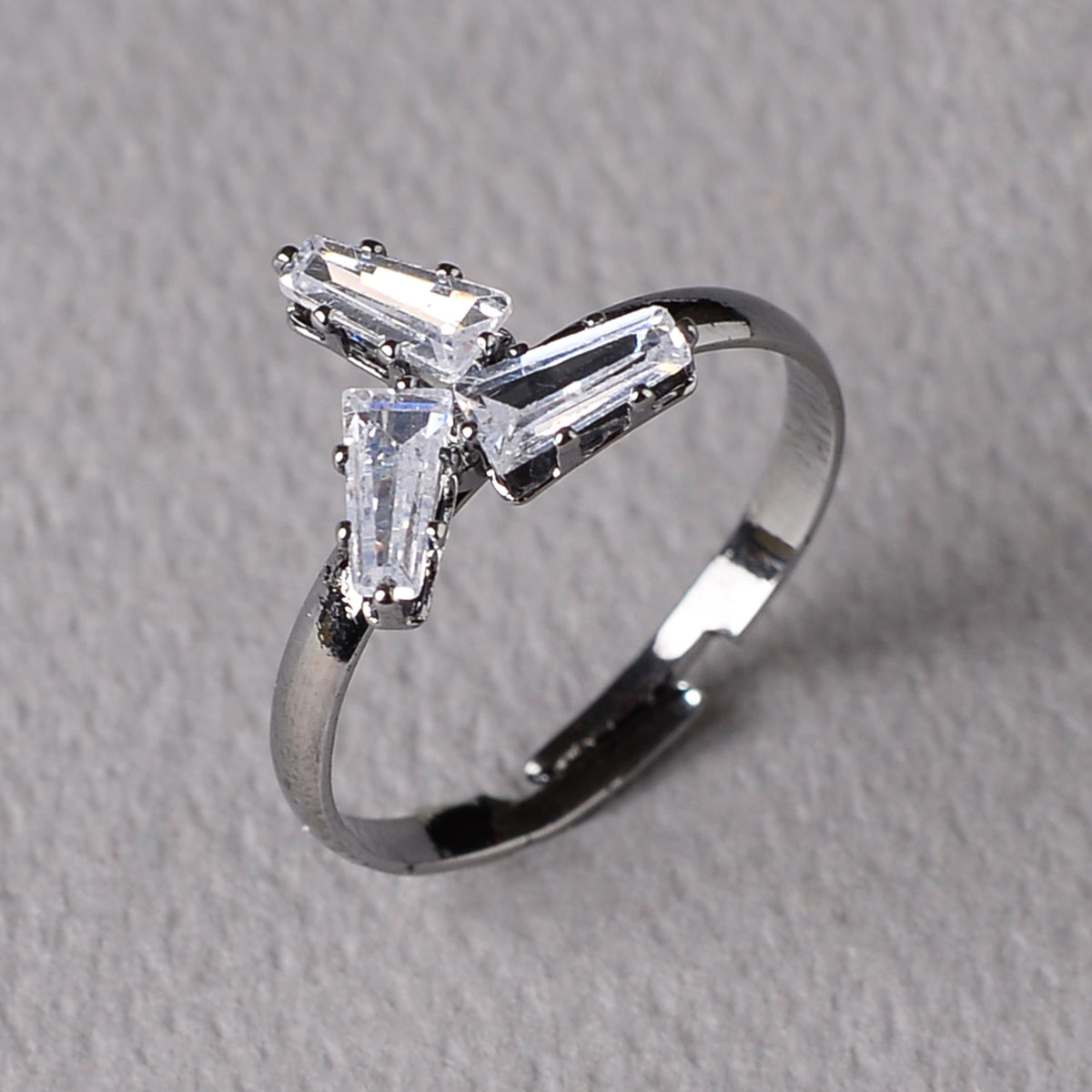 Celestique- Stone studded Blackpolish Star Fancy Rings