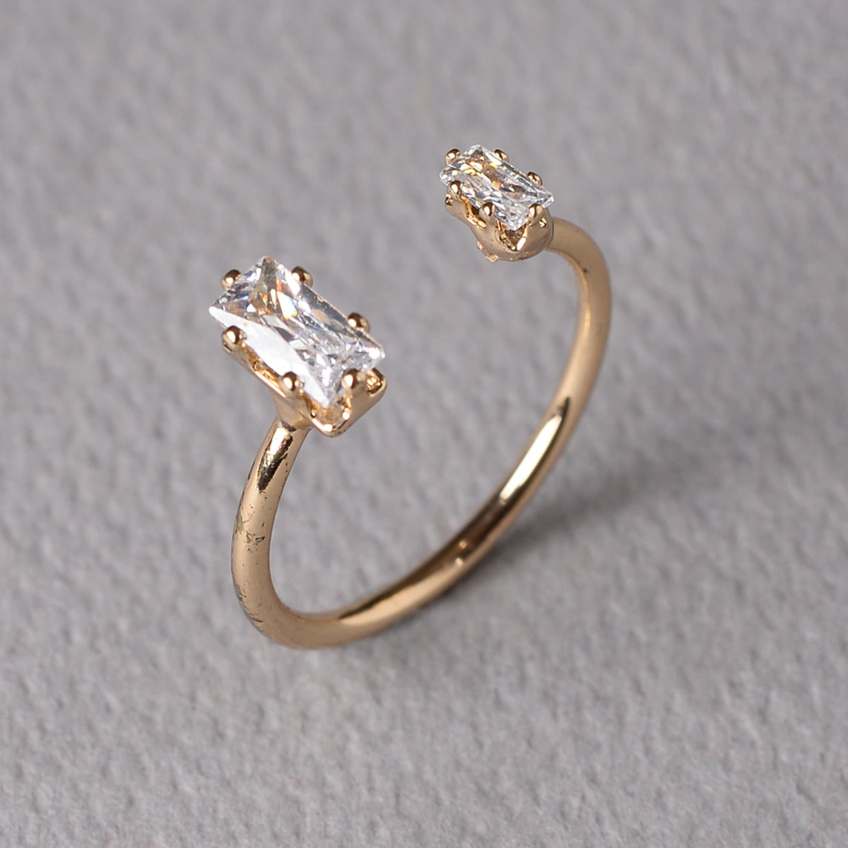 Astrisia- Stone Studded Blackmetal Rectangular Fancy Rings