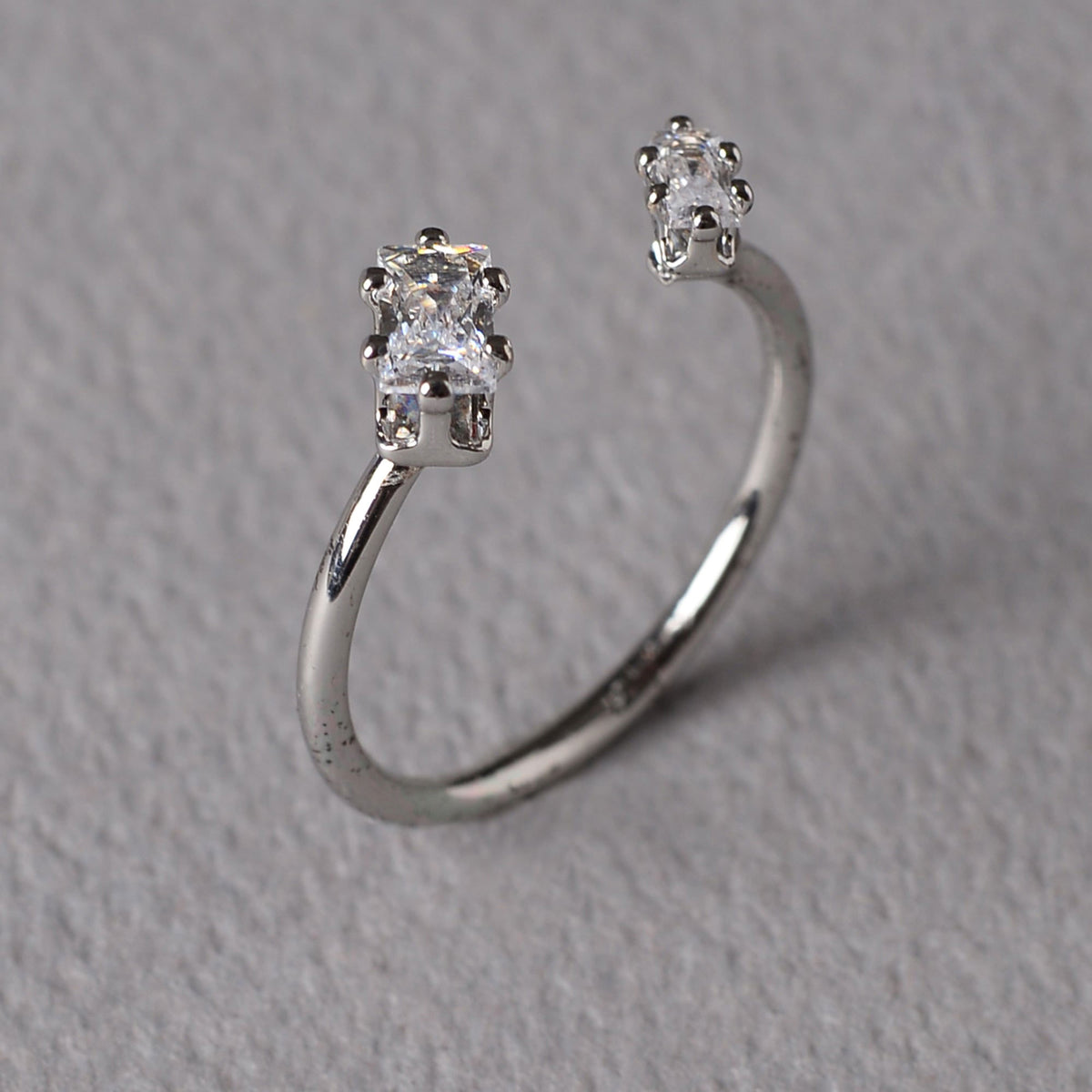 Astrisia- Stone Studded Blackmetal Rectangular Fancy Rings