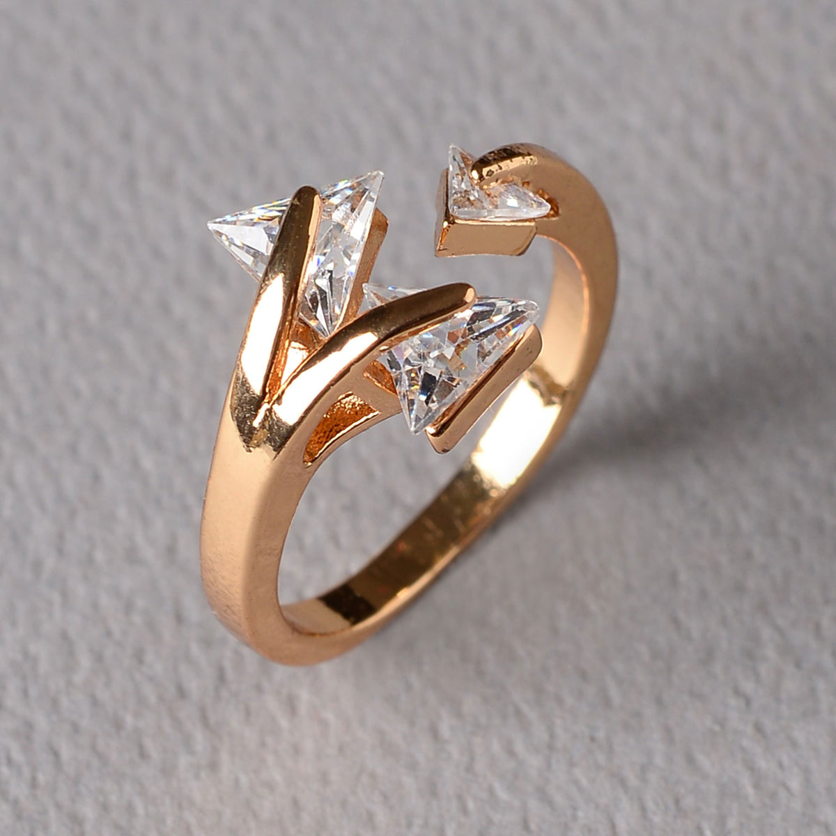 Sylvienne- Stone studded Rosegold Fancy Rings