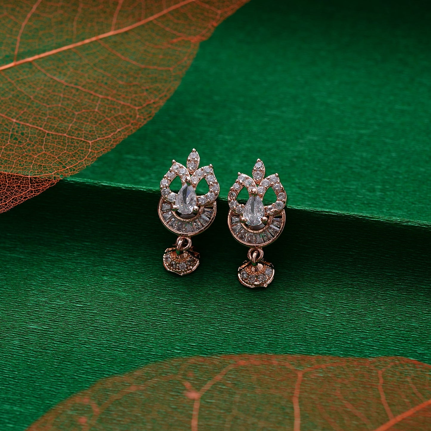 Aurelienne- Stone Studded Zirconia Stud Earrings