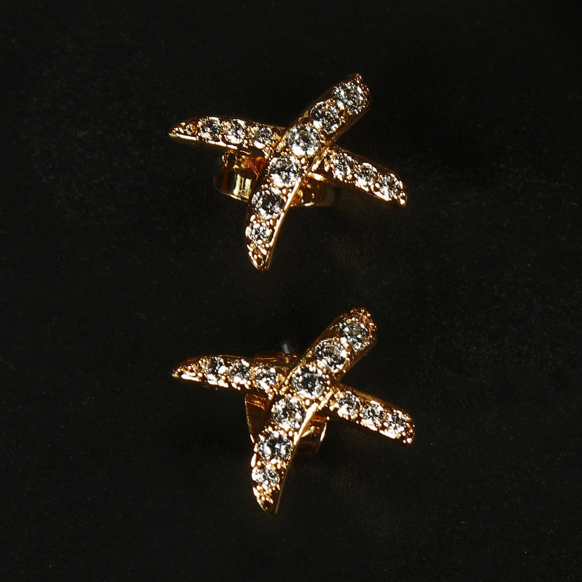 Moonrose- Stone Studded Zirconia Stud Earrings