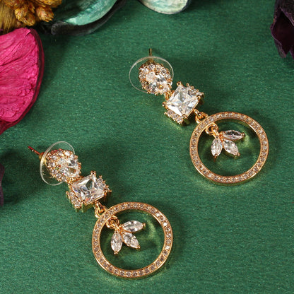 Aurineva- Stone Studded Zirconia Dangler Earrings