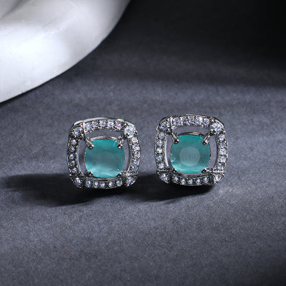 Halo Drift- Stone studded stud earrings